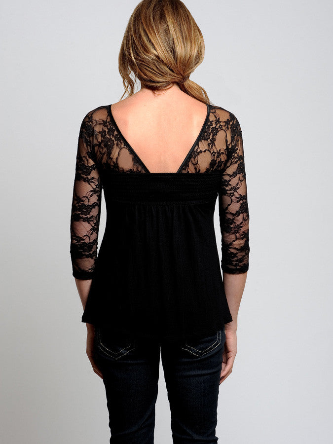 Basic 3/4 Length Black Lace Sleevey Wonders