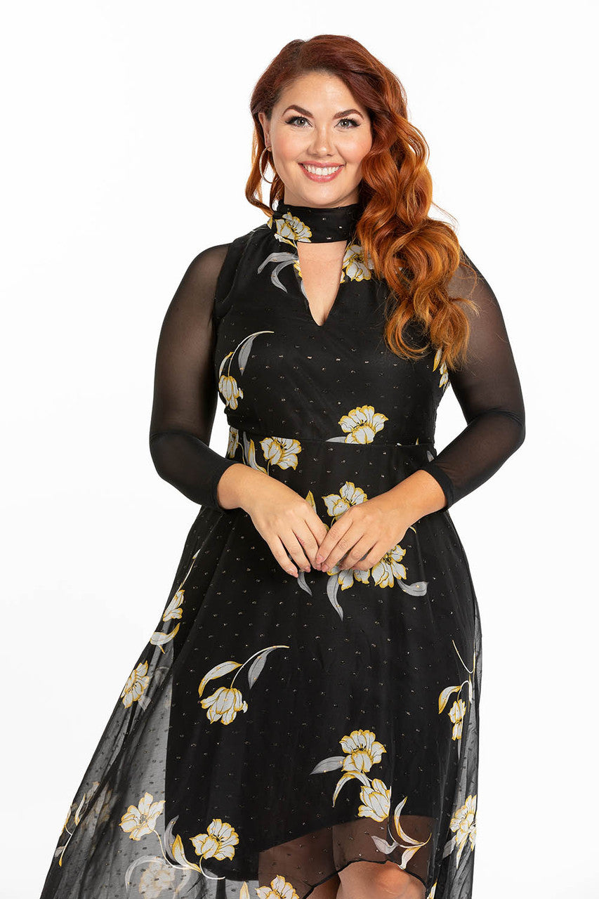 Basic 3/4 Length Black Mesh Sleevey Wonders - Plus Size