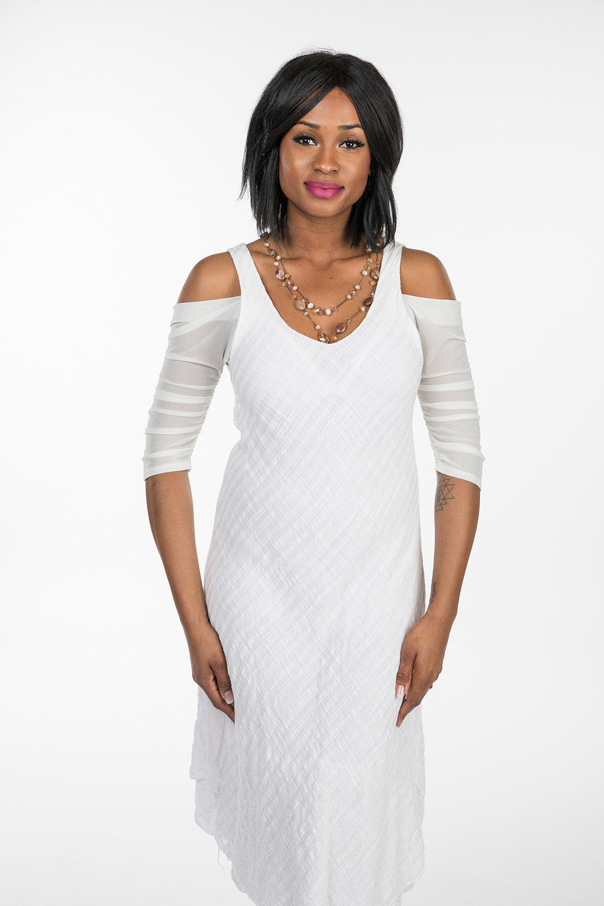 Waterfall 1/2 Sleeve White Mesh Sleevey Wonders