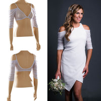 Waterfall 1/2 Sleeve White Mesh Sleevey Wonders