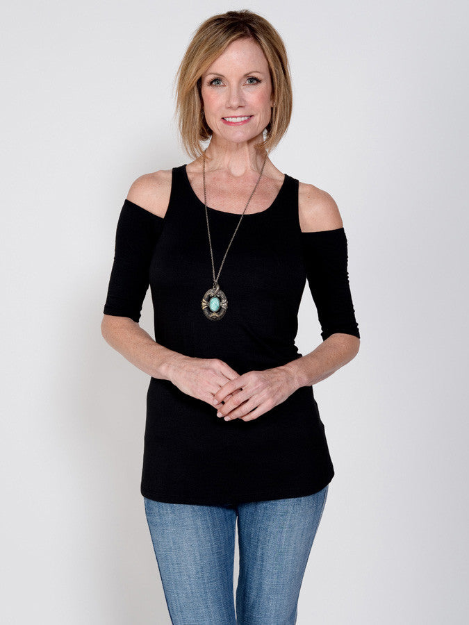 Bandeau 1/2 Sleeve Black Jersey Sleevey Wonders