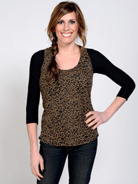 Basic 3/4 Sleeve Black Jersey Sleevey Wonders