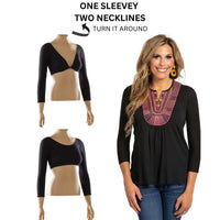 Basic 3/4 Sleeve Black Jersey Sleevey Wonders