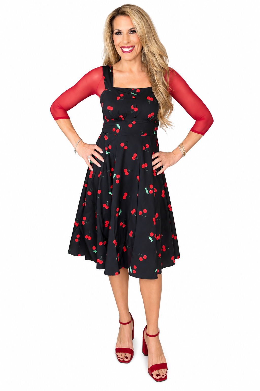 Basic 3/4 Length Red Mesh Sleevey Wonders