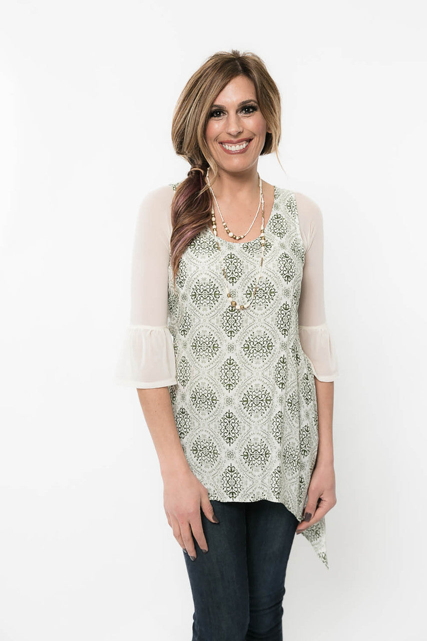 Bell 3/4 Sleeve Ivory Mesh Sleevey Wonders