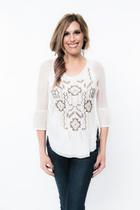 Bell 3/4 Sleeve Ivory Mesh Sleevey Wonders