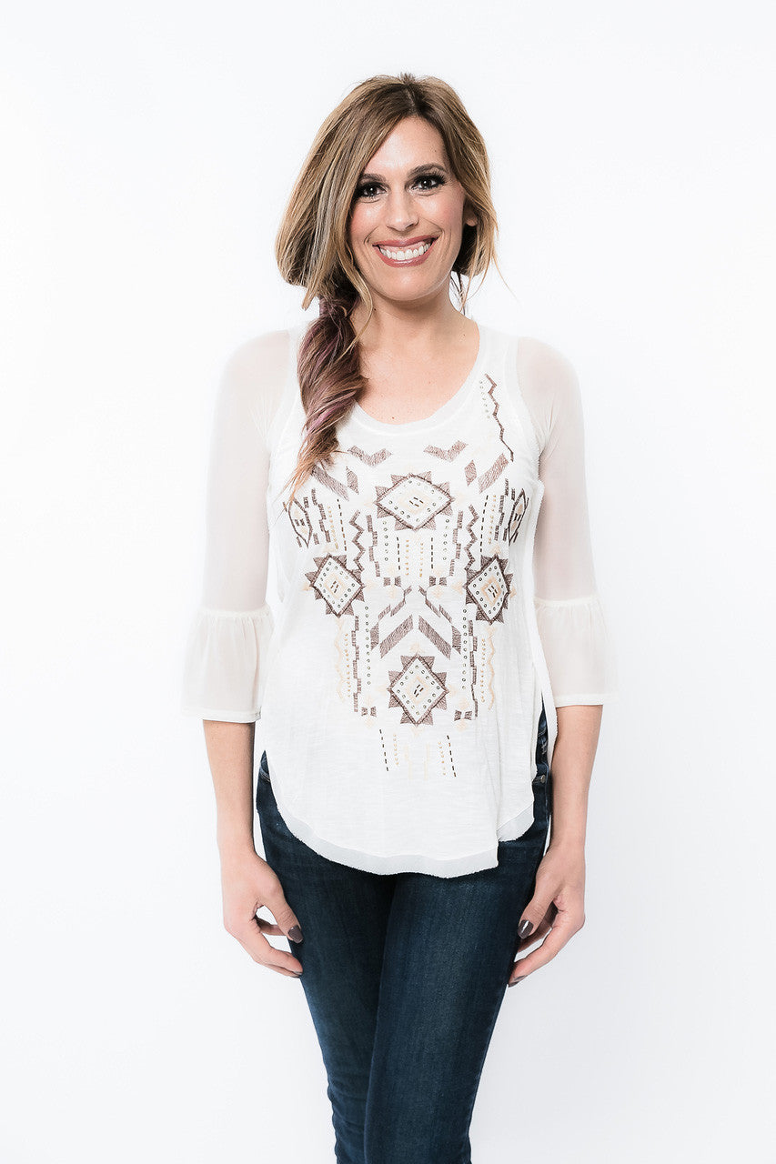 Bell 3/4 Sleeve Ivory Mesh Sleevey Wonders