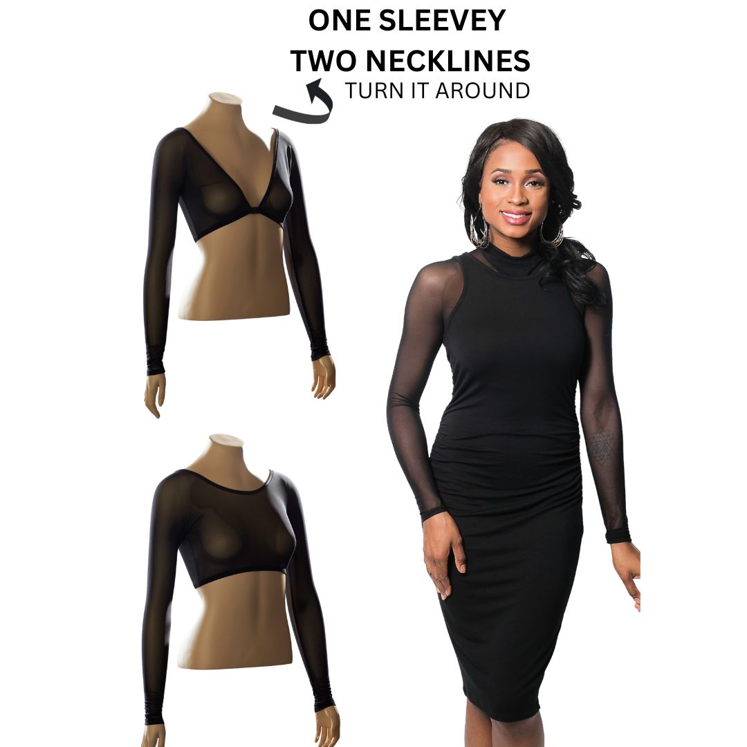 Basic Black Mesh Long Sleeve Sleevey Wonders