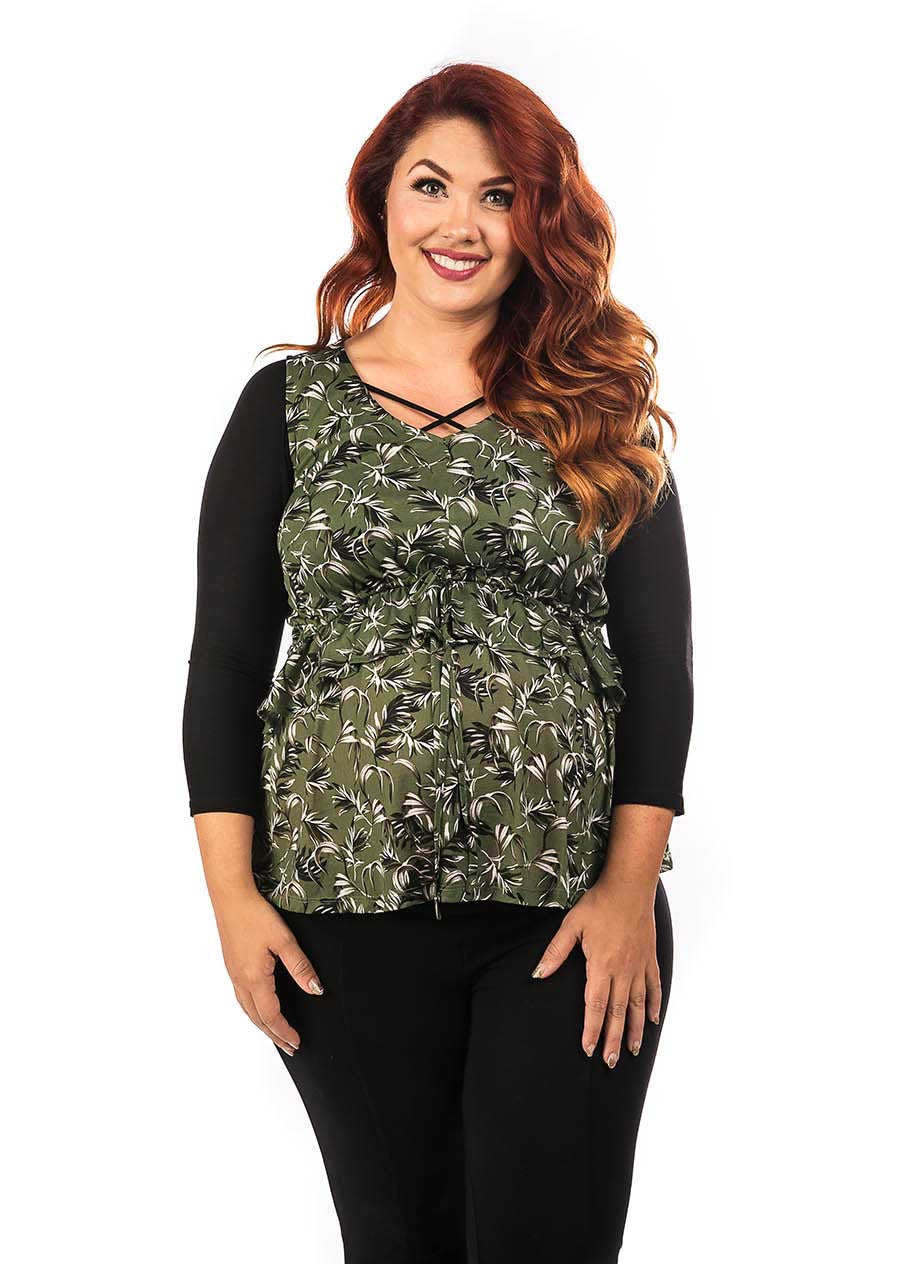 Basic 3/4 Sleeve Navy Jersey Sleevey Wonders - Plus Size