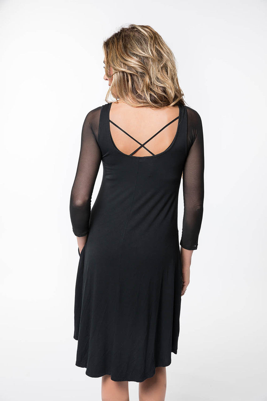 Criss-Cross 3/4 Sleeve Black Mesh Sleevey Wonders