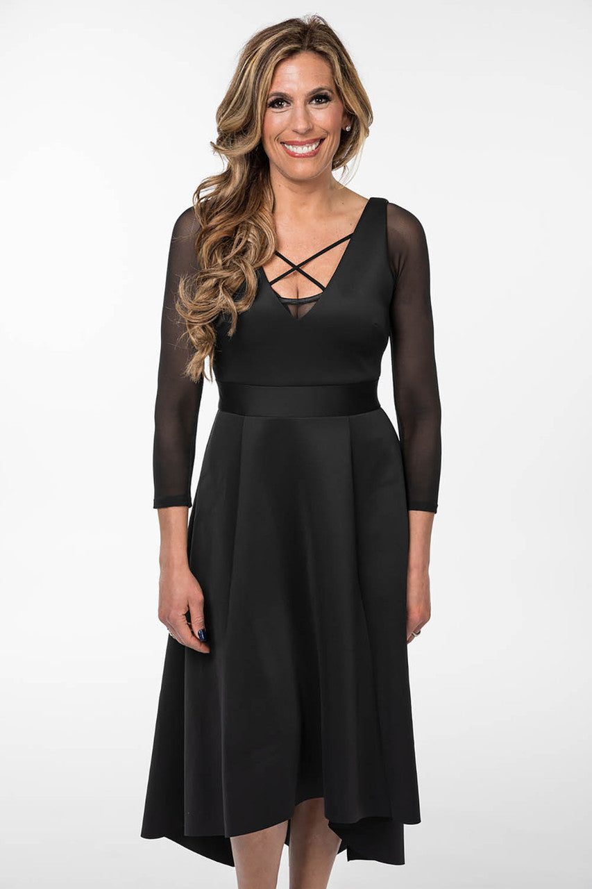 Criss-Cross 3/4 Sleeve Black Mesh Sleevey Wonders