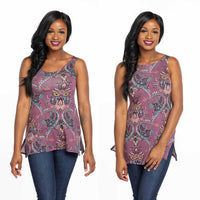 Turnaround Top Lavender Paisley Jersey