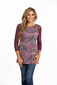 Turnaround Top Lavender Paisley Jersey