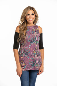Turnaround Top Lavender Paisley Jersey