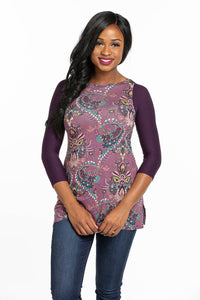 Turnaround Top Lavender Paisley Jersey