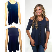 NEW Turnaround Top Navy Jersey Modal