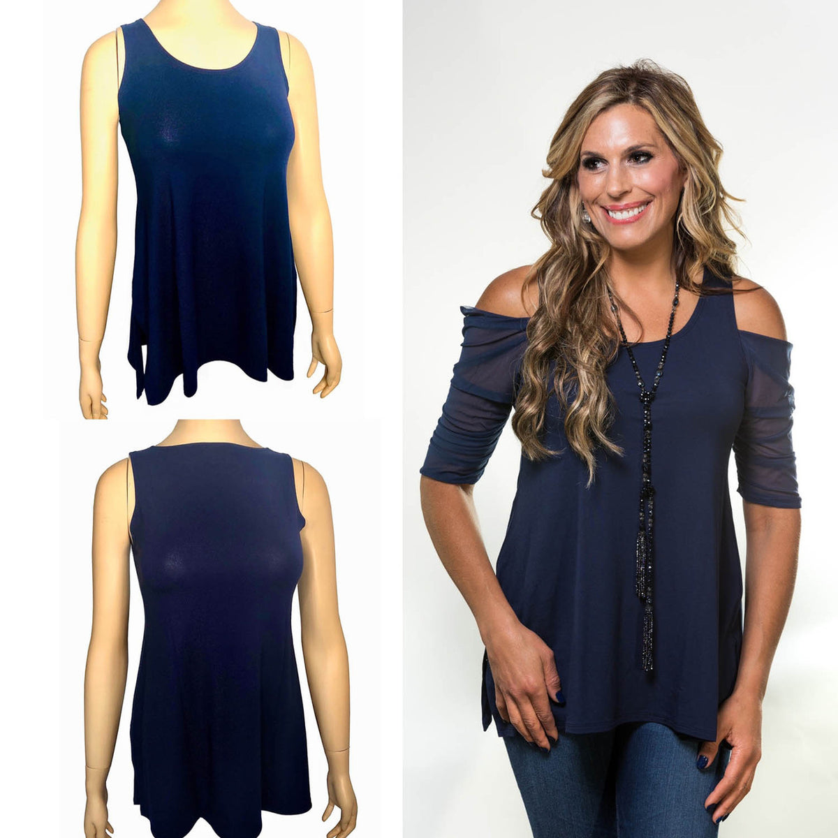 NEW Turnaround Top Navy Jersey Modal