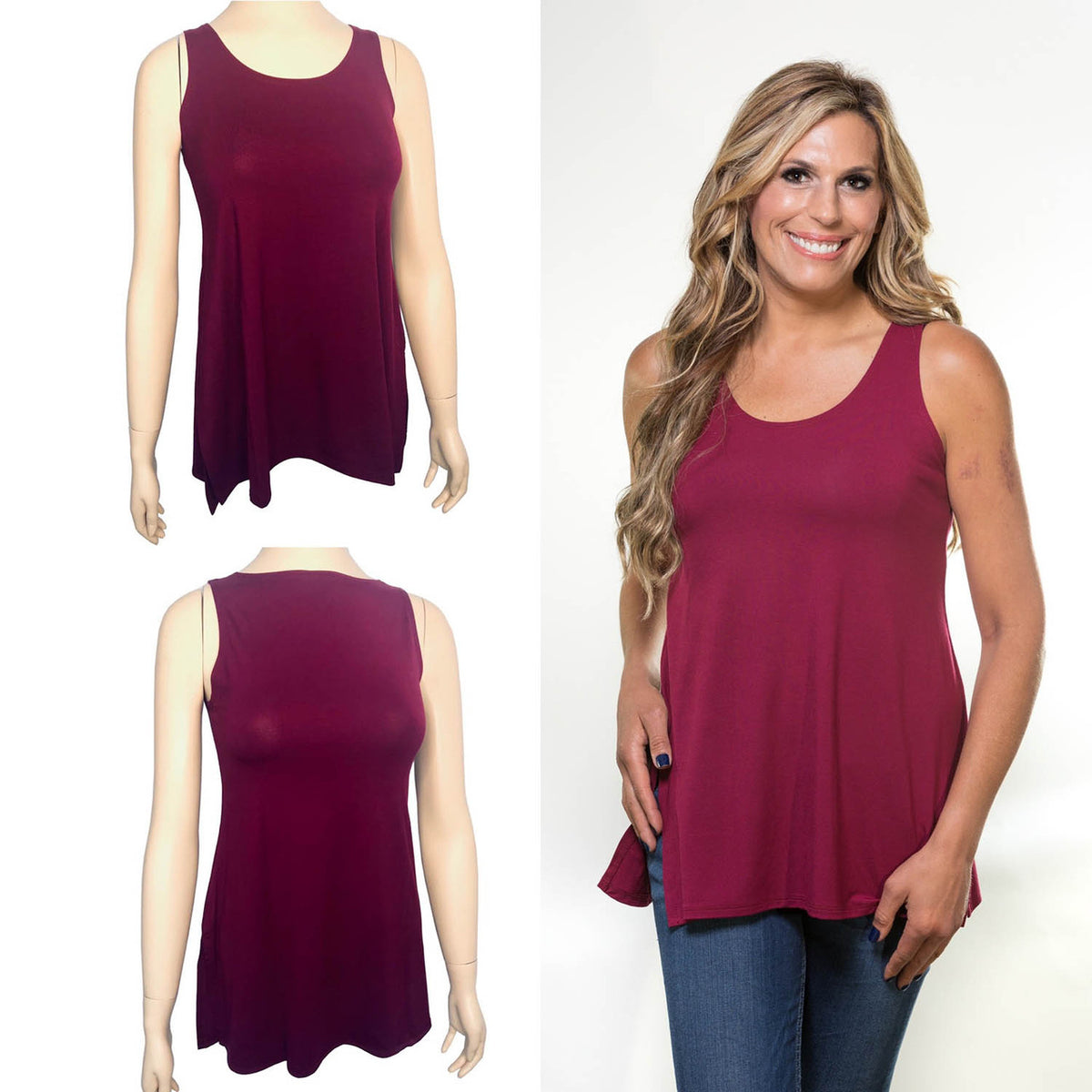 NEW Turnaround Top Burgundy Jersey Modal