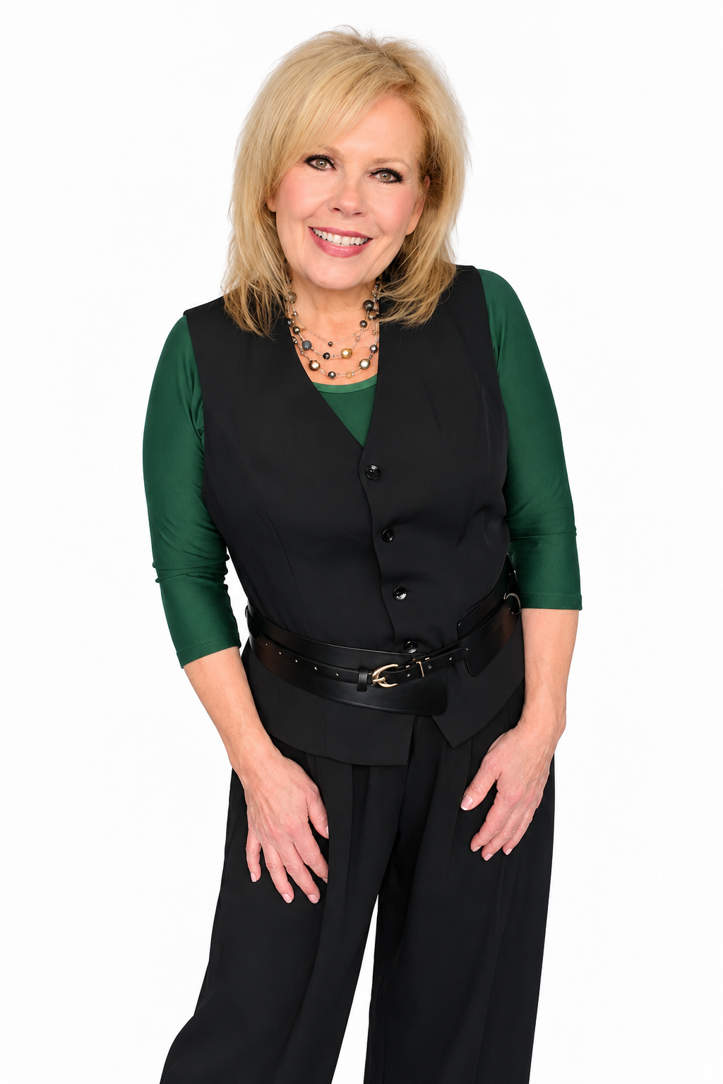 Basic 3/4 Sleeve Green Jersey Sleevey Wonders - Plus Size