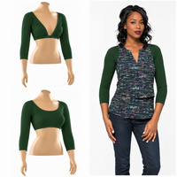 Basic 3/4 Sleeve Green Jersey Sleevey Wonders