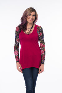 Basic Long Sleeve Tattoo Print Mesh