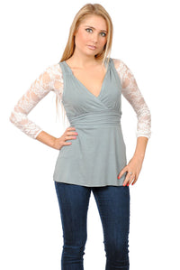 Basic 3/4 Length White Lace Sleevey Wonders