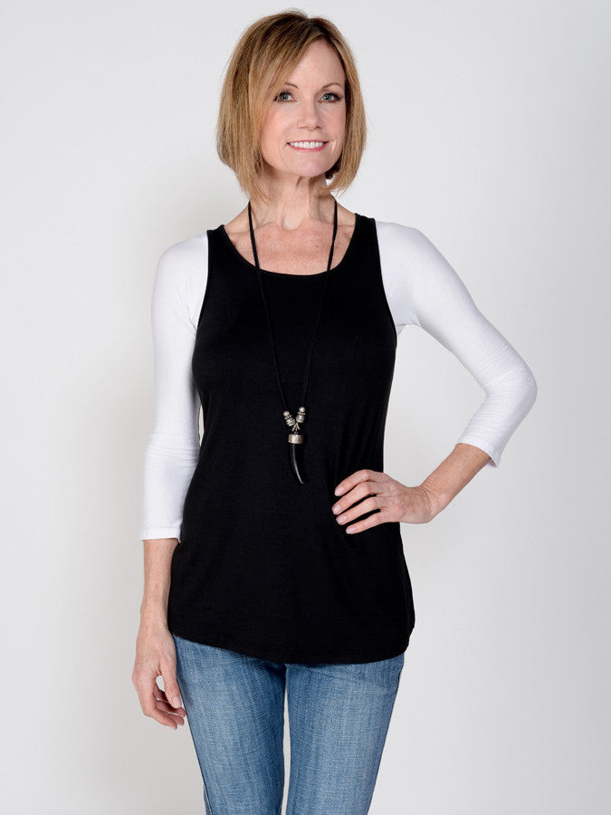 Basic 3/4 Sleeve White Jersey Sleevey Wonders