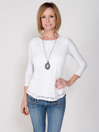 Basic 3/4 Sleeve White Jersey Sleevey Wonders