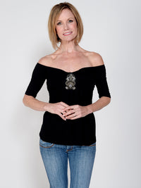 Bandeau 1/2 Sleeve Black Jersey Sleevey Wonders