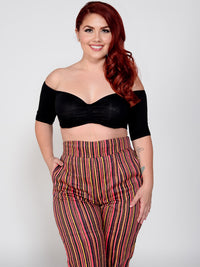 Bandeau 1/2 Sleeve Black Jersey Sleevey Wonders - Plus Size