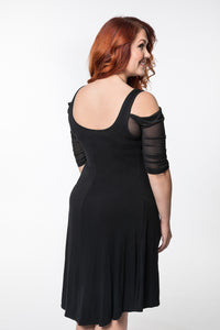 Waterfall 1/2 Sleeve Black Mesh Sleevey Wonders - Plus Size