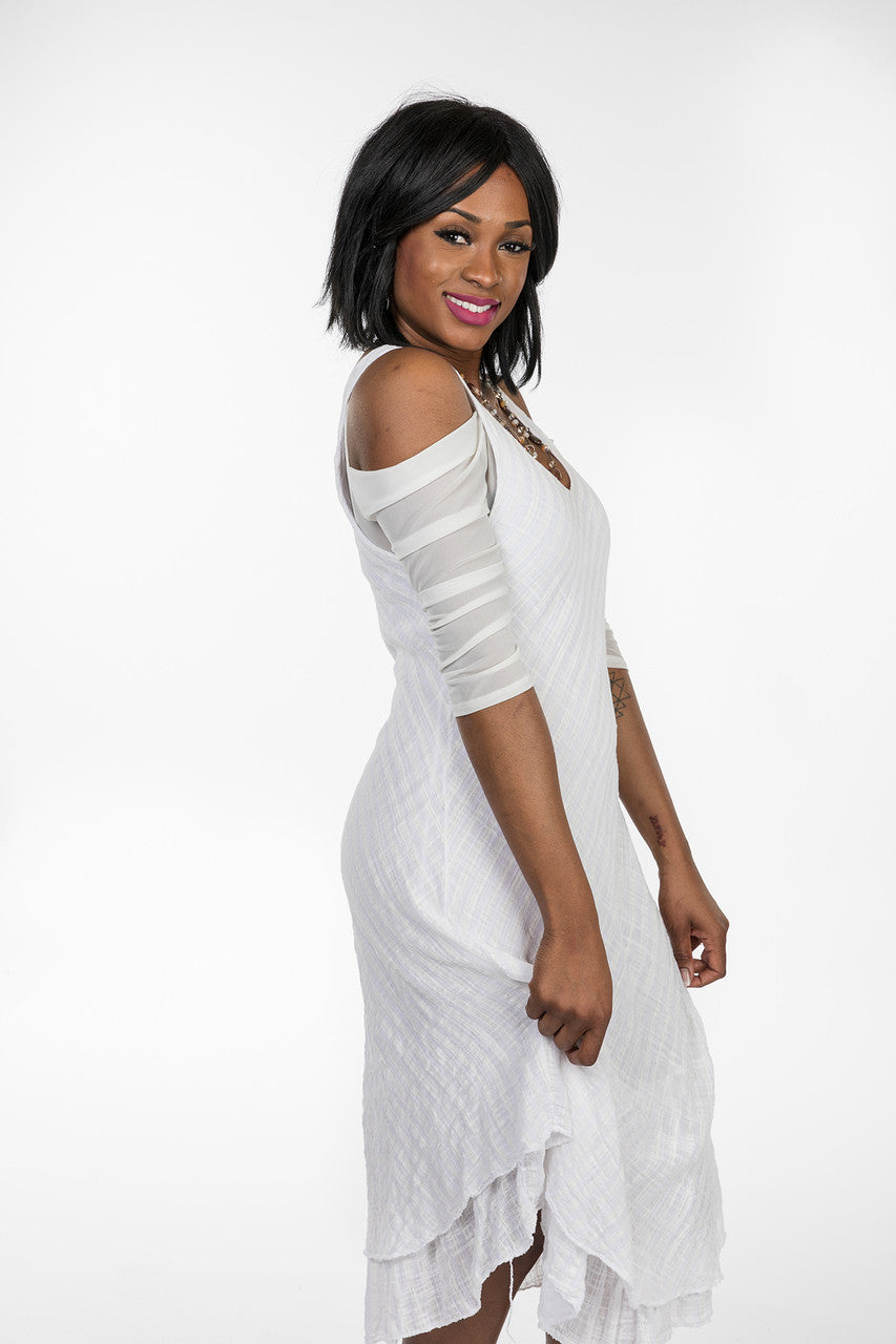 Waterfall 1/2 Sleeve White Mesh Sleevey Wonders