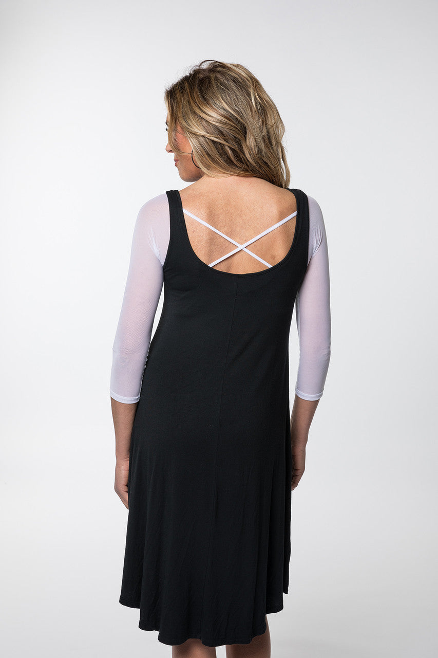 Criss-Cross 3/4 Sleeve White Mesh Sleevey Wonders