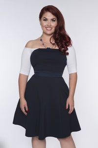Bandeau 1/2 Sleeve White Jersey Sleevey Wonders - Plus Size