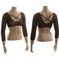 Criss-Cross 3/4 Sleeve Black Mesh Sleevey Wonders