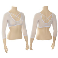 Criss-Cross 3/4 Sleeve White Mesh Sleevey Wonders