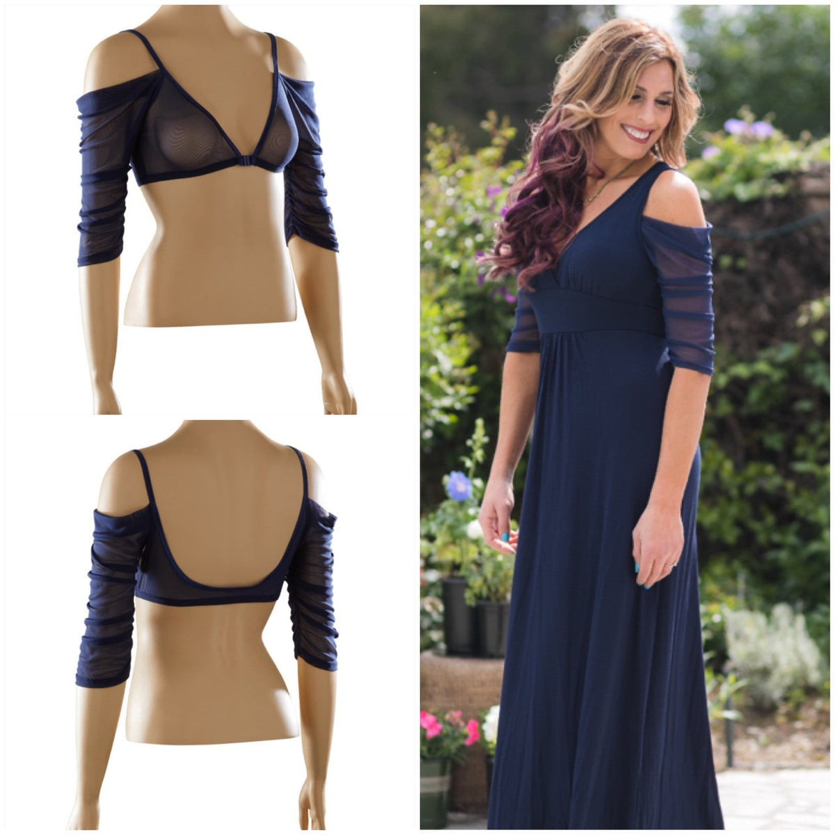 Waterfall 1/2 Sleeve Navy Mesh Sleevey Wonders