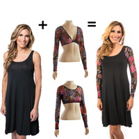 Basic Long Sleeve Tattoo Print Mesh