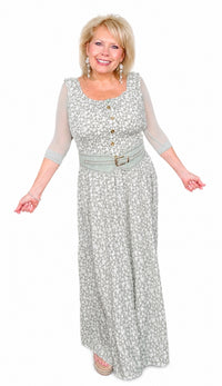 Criss-Cross Sage Green Mesh Sleevey Wonders-Plus Size