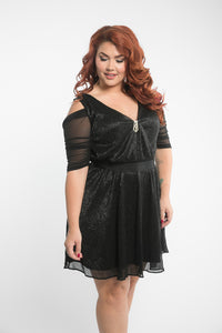 Waterfall 1/2 Sleeve Black Mesh Sleevey Wonders - Plus Size