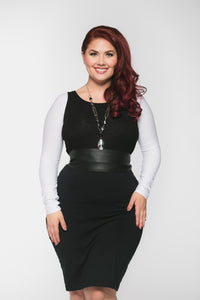 Basic Long Sleeve White Jersey Sleevey Wonders - Plus Size