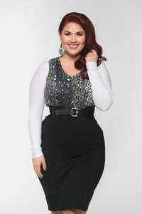 Basic Long Sleeve White Jersey Sleevey Wonders - Plus Size