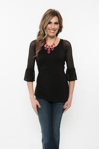 Bell 3/4 Sleeve Black Mesh Sleevey Wonders
