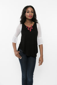 Bell 3/4 Sleeve White Mesh Sleevey Wonders