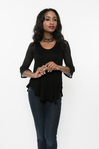 Bell 3/4 Sleeve Black Mesh Sleevey Wonders