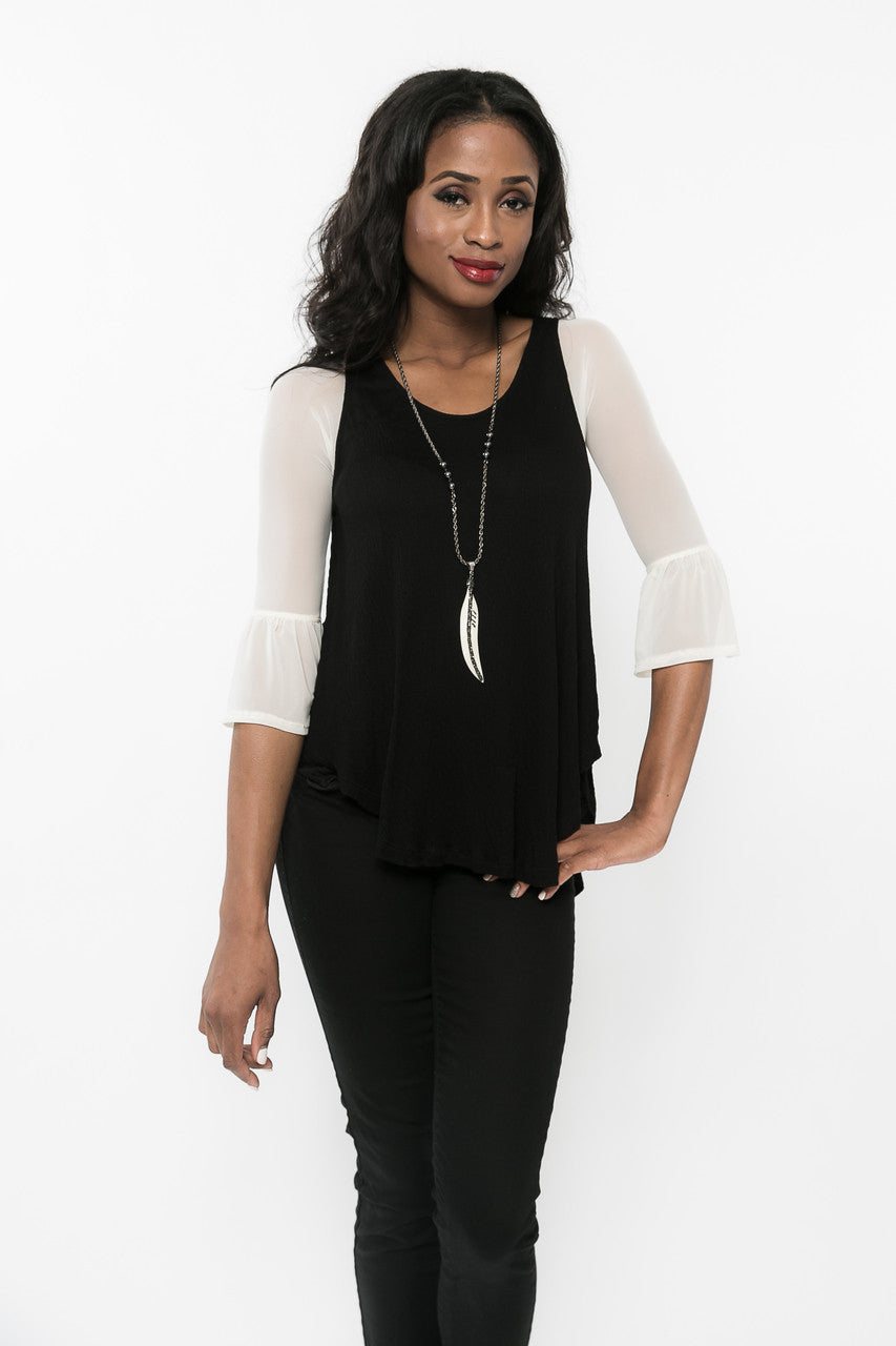 Bell 3/4 Sleeve Ivory Mesh Sleevey Wonders