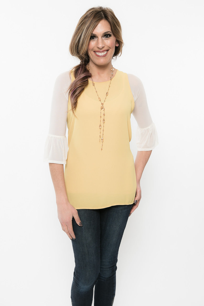 Bell 3/4 Sleeve Ivory Mesh Sleevey Wonders