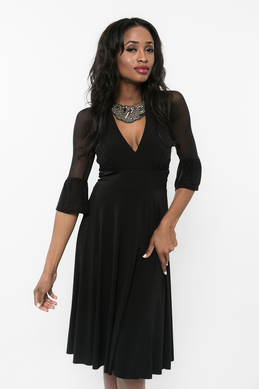 Bell 3/4 Sleeve Black Mesh Sleevey Wonders
