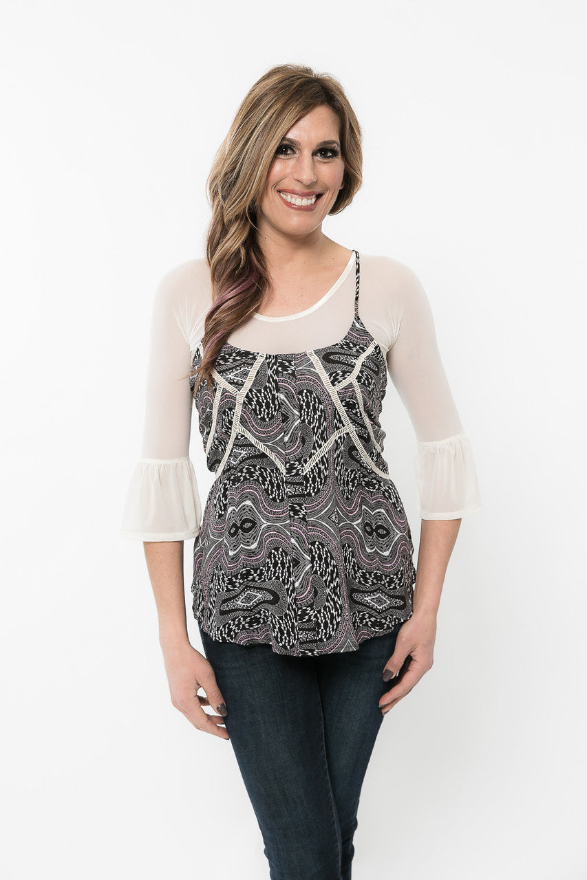 Bell 3/4 Sleeve Ivory Mesh Sleevey Wonders