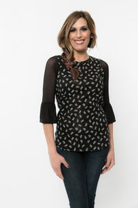 Bell 3/4 Sleeve Black Mesh Sleevey Wonders